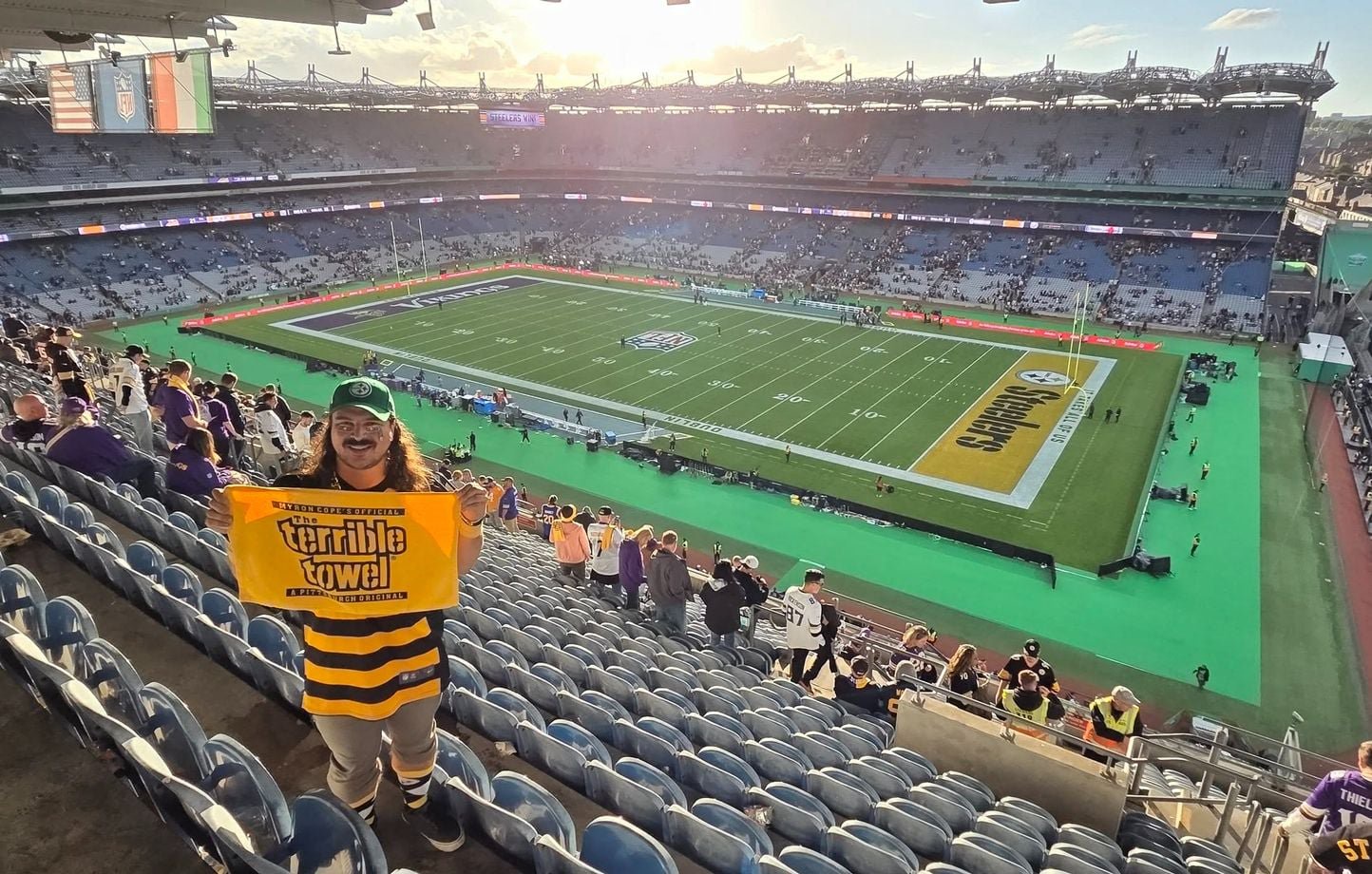 Billy Cook, supporteur des Steelers lors du match à Dublin l'année dernière