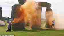 Just Stop Oil protesters sprayed Stonehenge with orange powder in a stunt that drew criticism