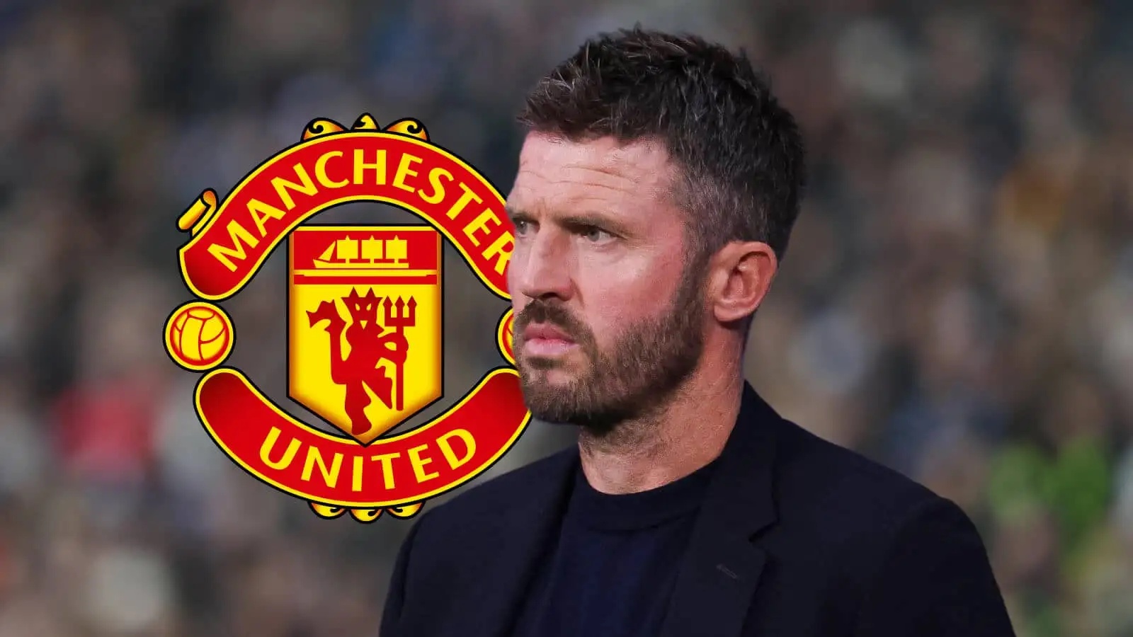 Manchester United badge and Michael Carrick - copyright TEAMtalk