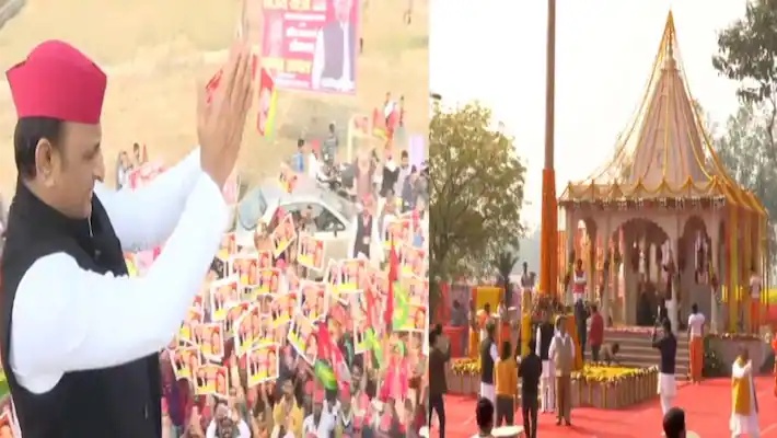 SP President Akhilesh Yadav played Brahmin card will inaugurate Parashuram temple after reaching Vijay Rath Yatra