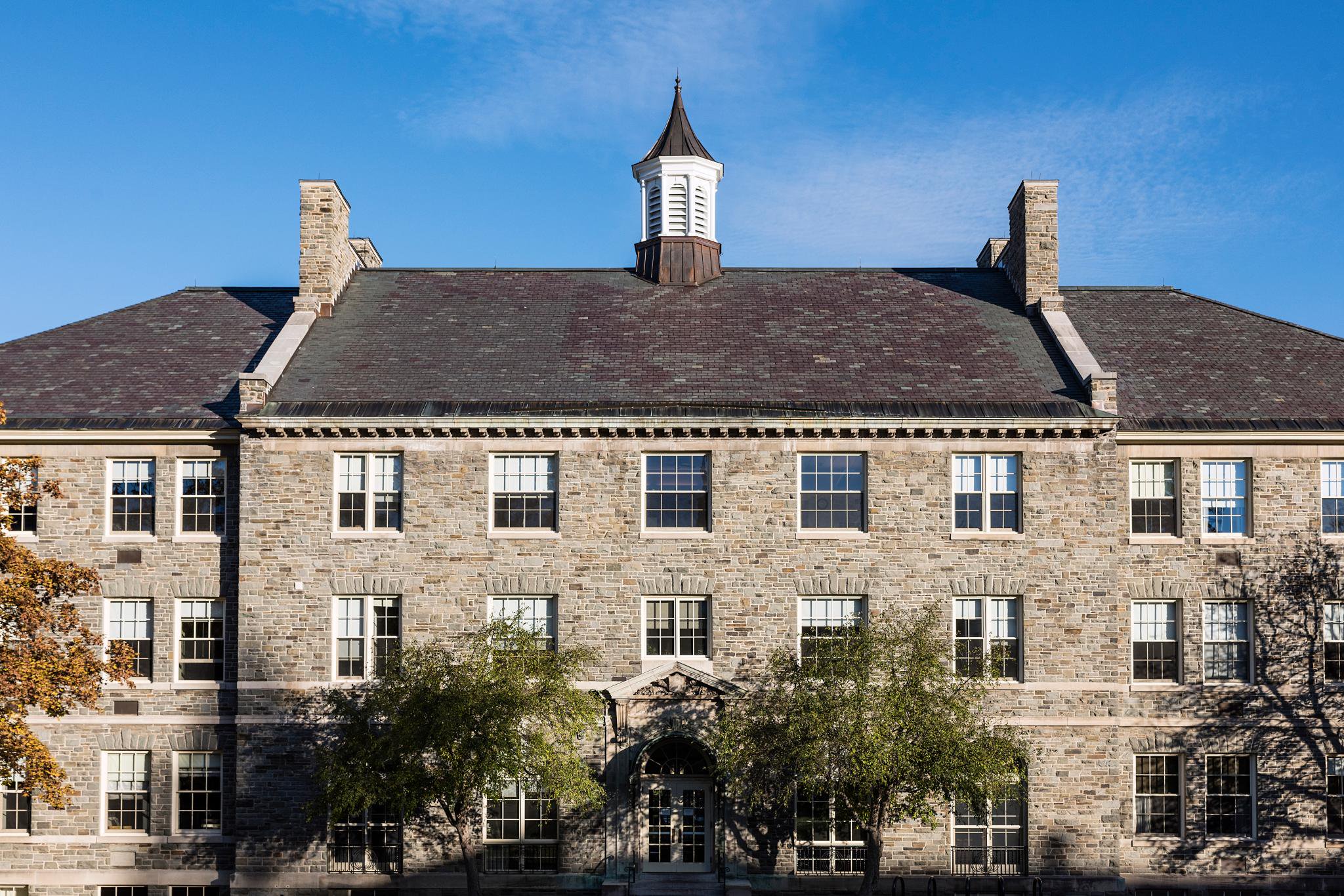 Lawrence Hall at Colgate University on a clear day.