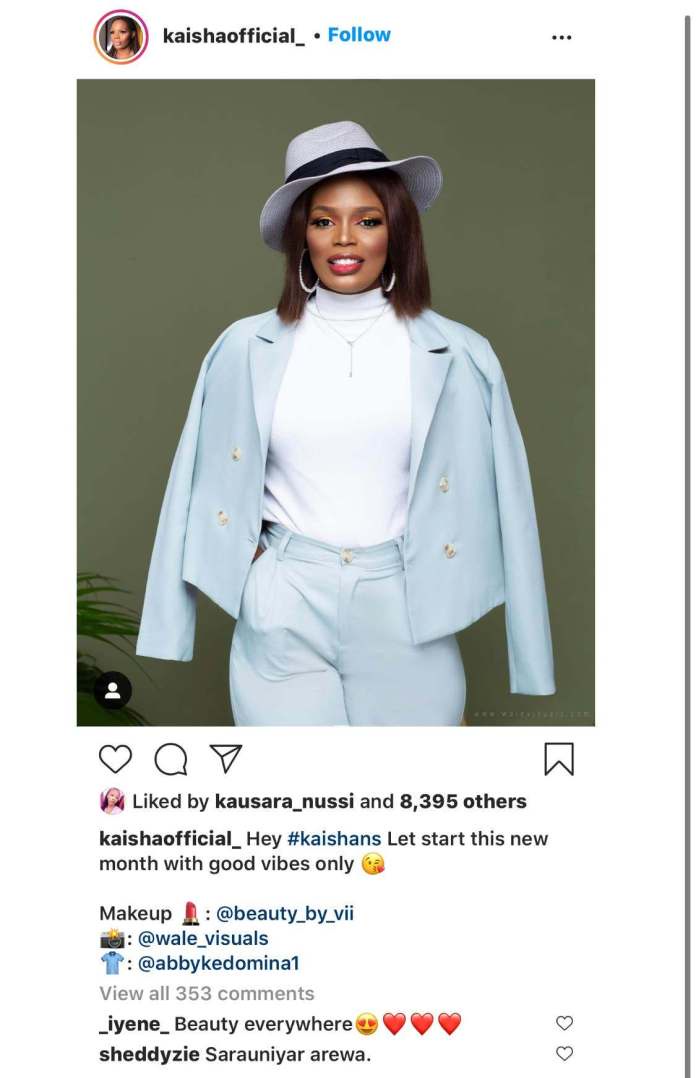 The reality TV star’s post