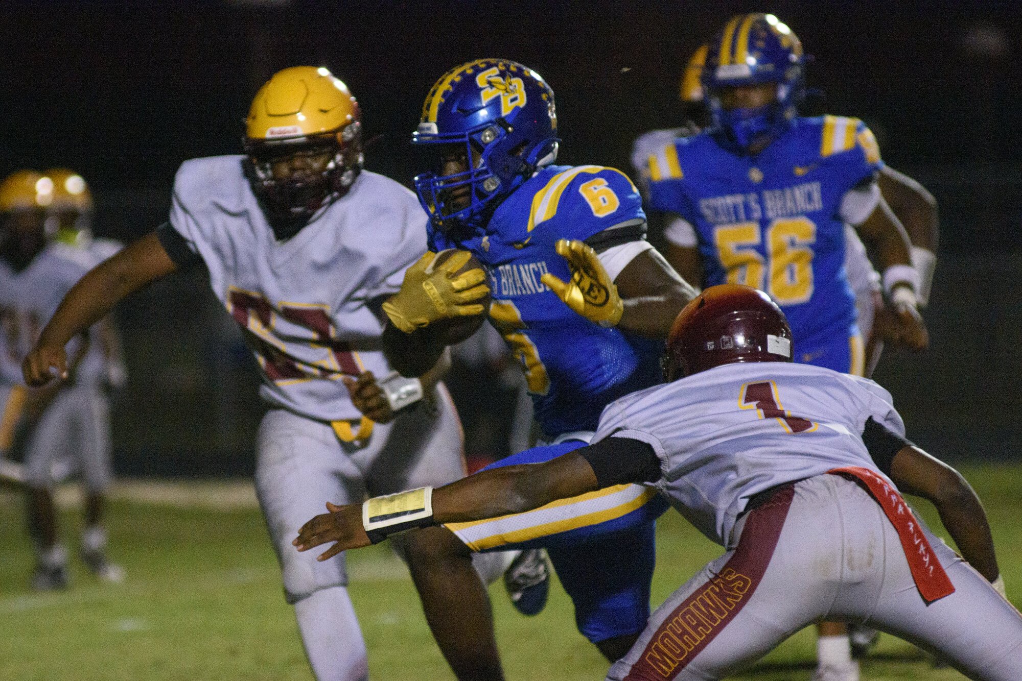 ABIGAIL PITTMAN / THE SUMTER ITEM.Scott’s Branch High School hosts Bethune-Bowman High for a football game on October 16, 2026 in Sumter, SC..