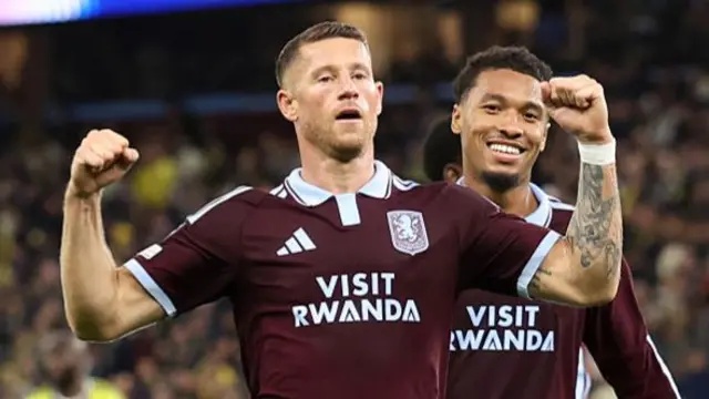 Ross Barkley celebrates scoring for Aston Villa against Fenerbahce