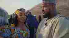 Rahama on set for War: Wrath and Revenge with Mofe Duncan