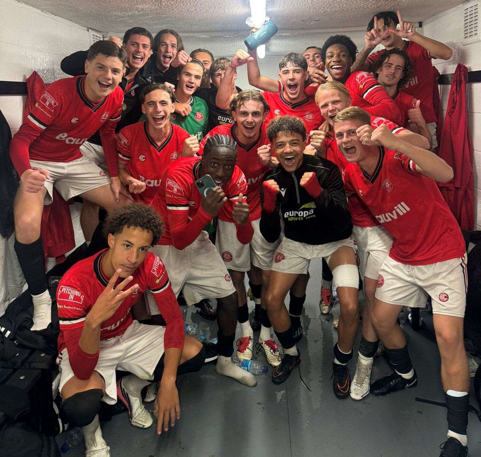 Chatham Town's youth team celebrate their historic win in the FA Youth Cup Picture: @ChathamTownFC X