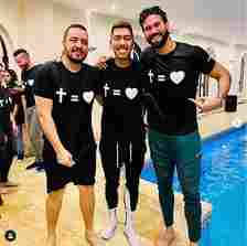 Firmino was also baptised in his swimming pool by former teammate Alisson