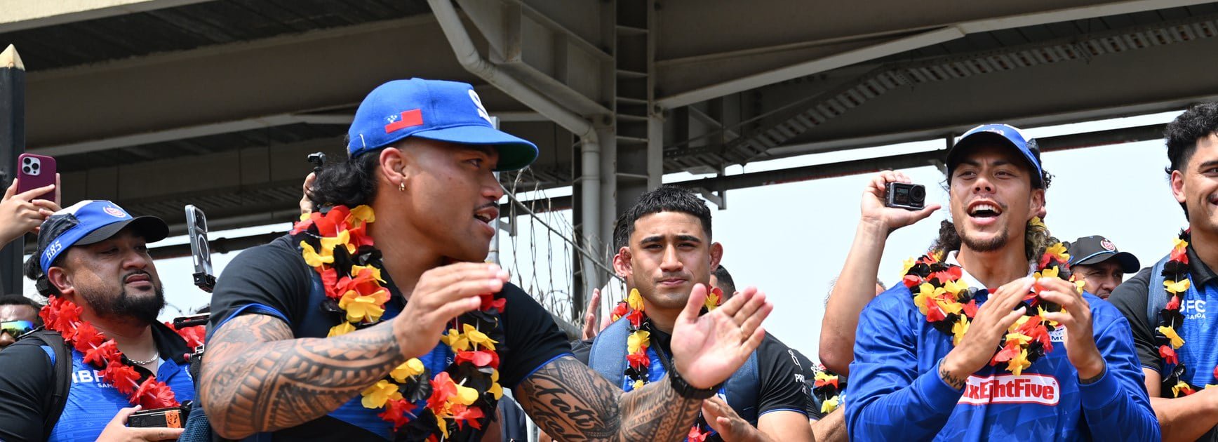 'Feels like home': To'o, Luai feted like heroes as Samoa arrive in PNG