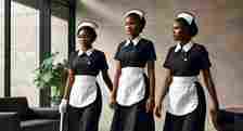 Group of black female housemaids [Meta AI]
