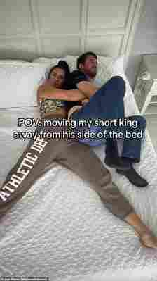 She demonstrated how she moved him to both sides of the bed