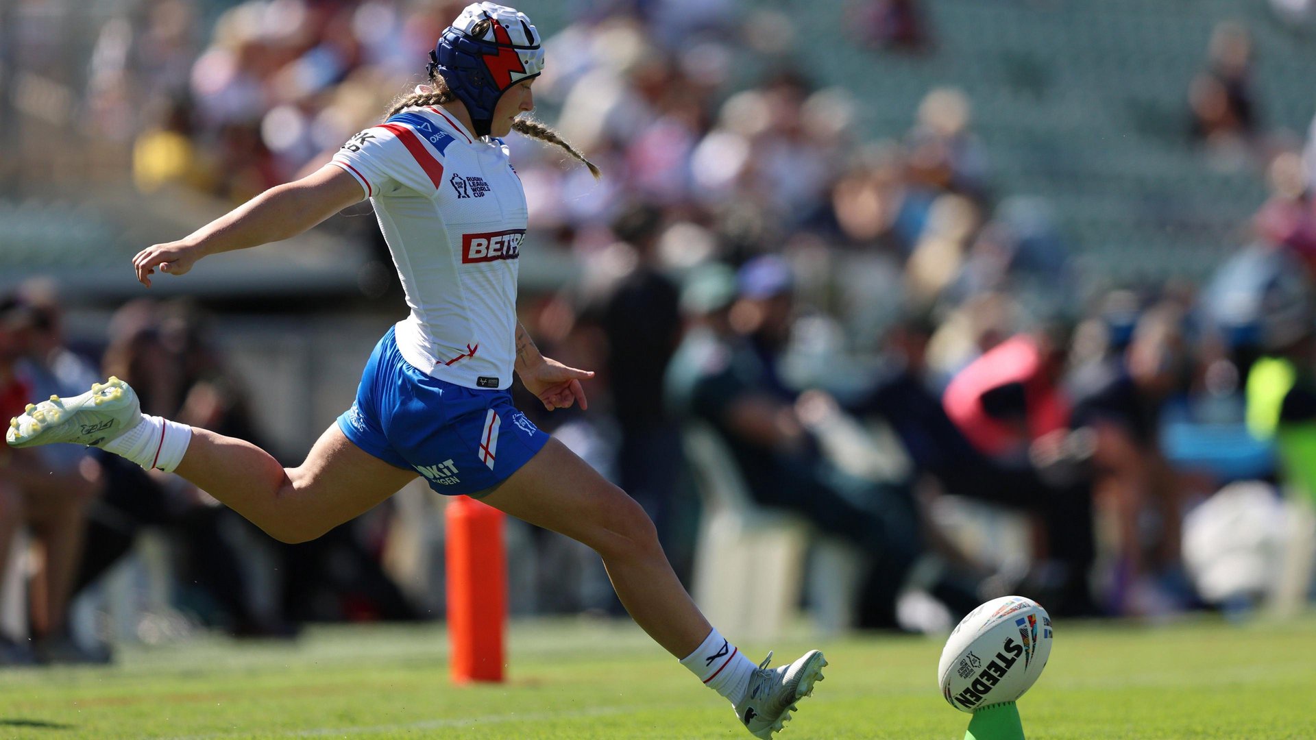 Izzy Rowe prepares to kick the ball