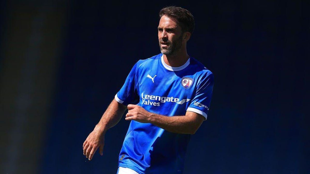 Will Grigg in action for Chesterfield