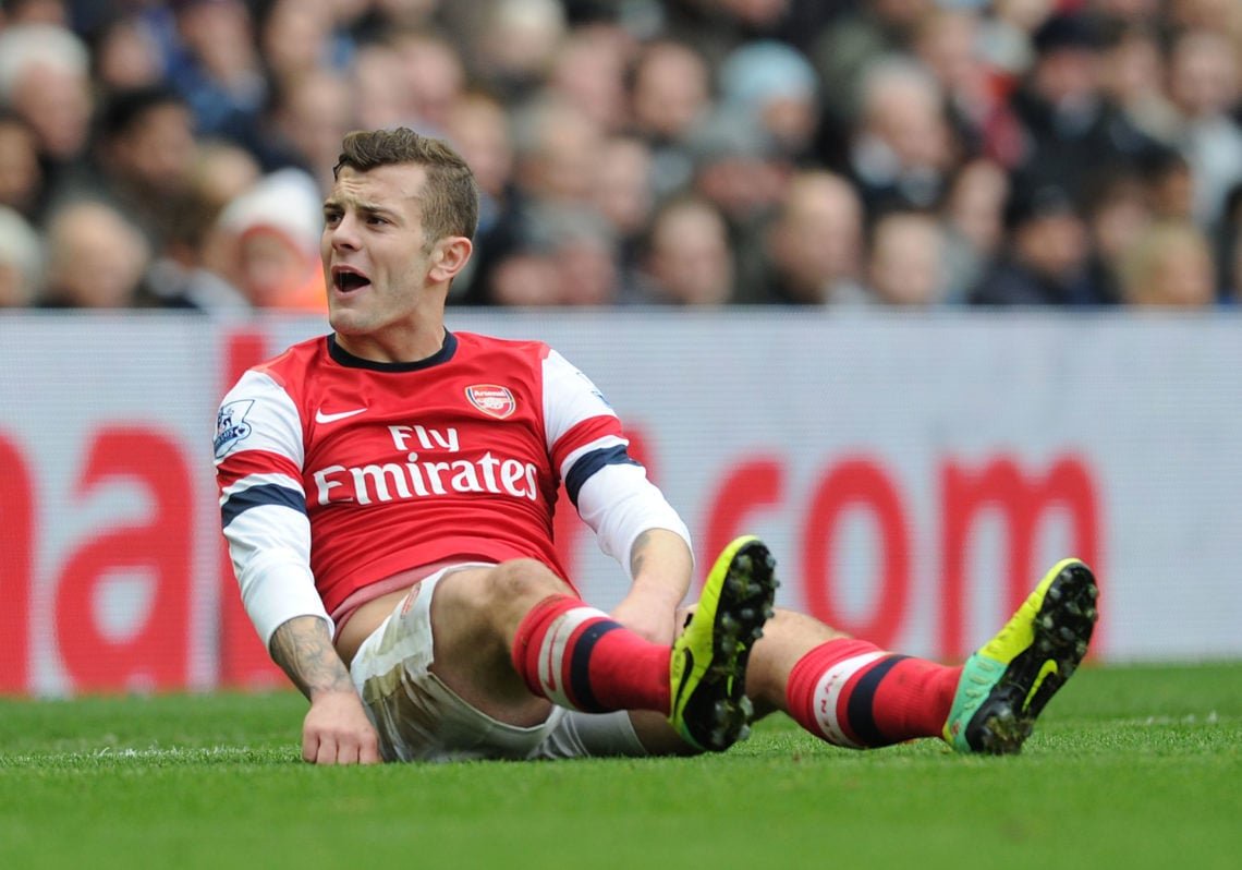 Jack Wilshere reacts during an Arsenal game