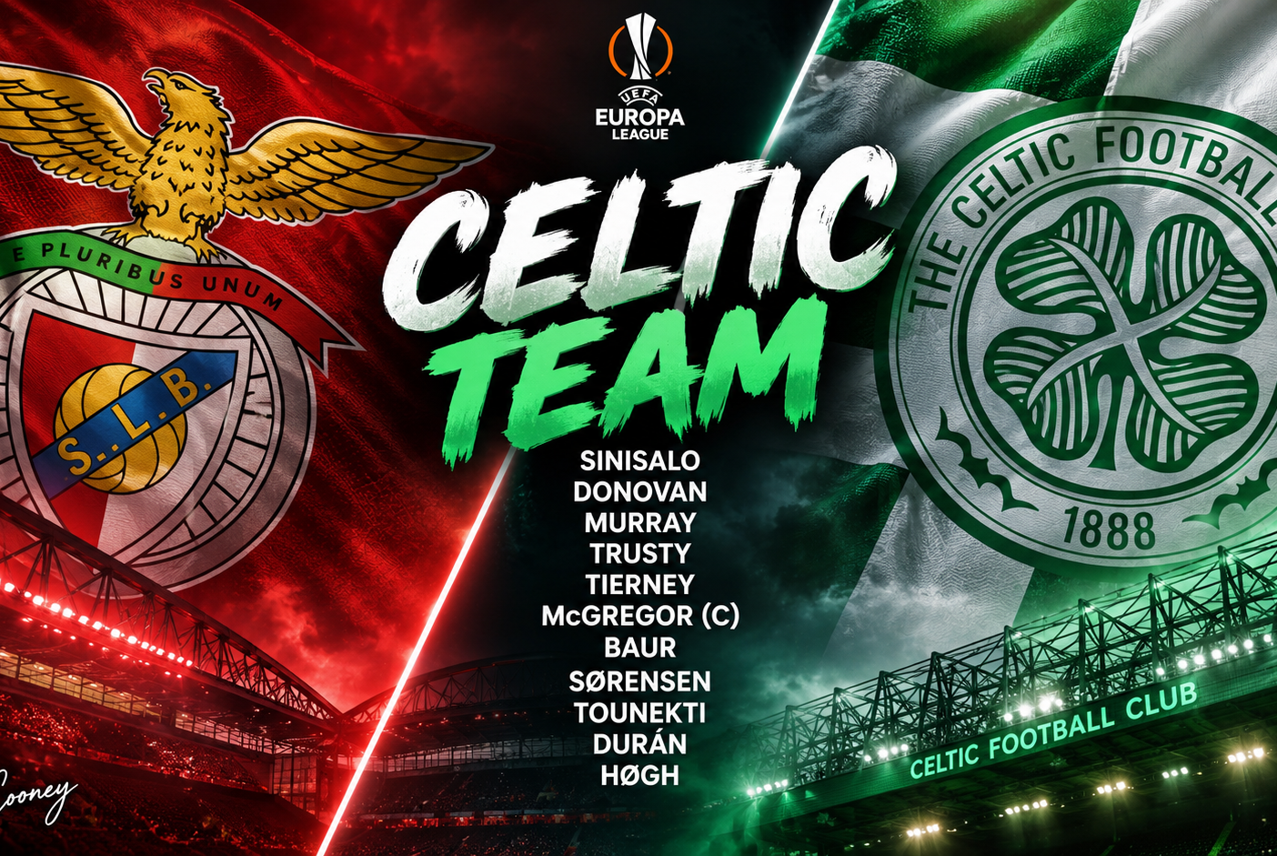 Celtic Team Revealed as O’Neill Makes Bold Benfica Selection