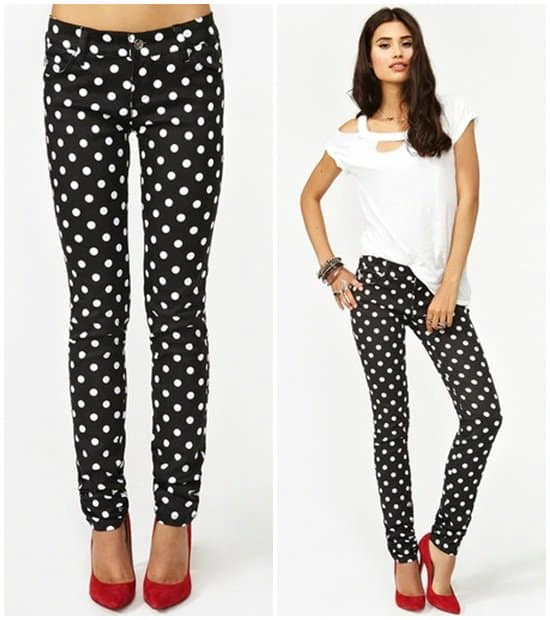 What Outfits To Wear With Retro Style Polka-Dot Pants