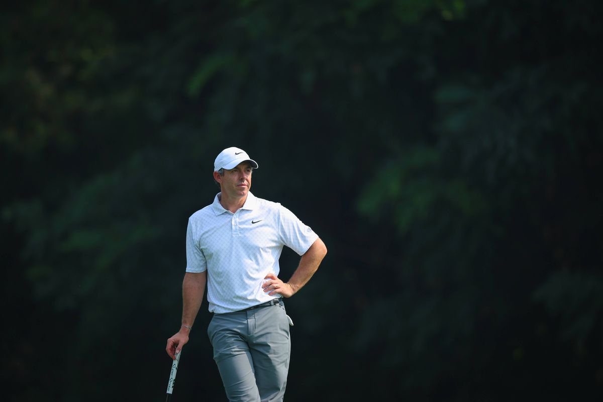 NEW DELHI, INDIA - OCTOBER 14: Rory McIlroy of Northern Ireland looks on during the Pro-Am prior to the DP World India Championship at Delhi Golf Club on October 14, 2026 in New Delhi, India. (Photo by Luke Walker/Getty images)