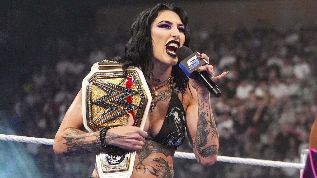Rhea Ripley holding WWE women's Championship