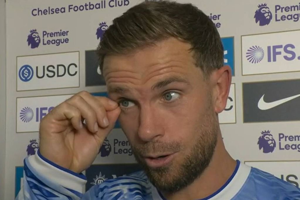 Jordan Henderson speaks during an interview