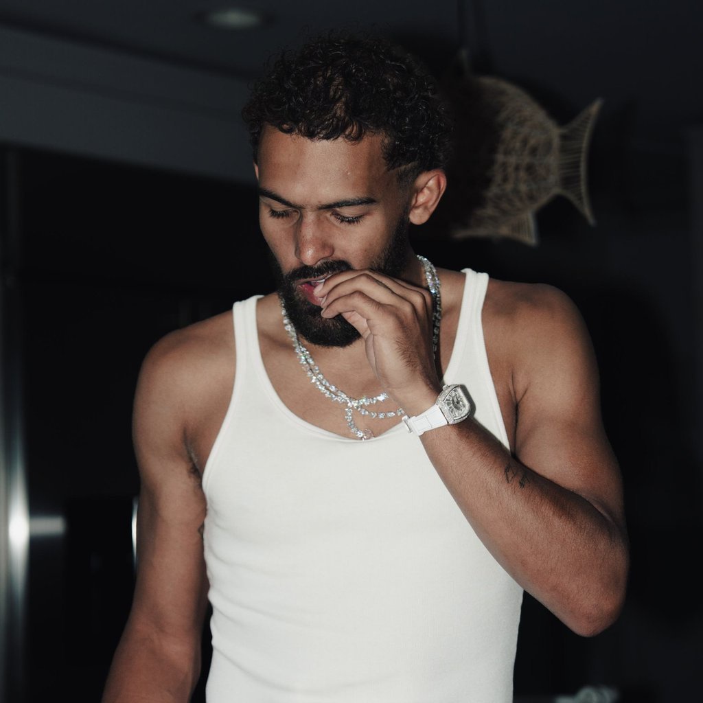 Trae Young flashes his Franck Muller Vanguard Ref. V32QZDACE in white. Photo: @traeyoung/Instagram