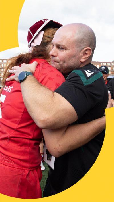 Georgia Evans hugs Sean Lynn