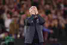 West Ham Manager David Moyes reacts during the UEFA Europa League 2023/24 Quarter-Final second leg match between West Ham United FC and Bayer 04 Le...