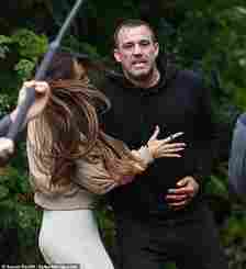 The bad boy was seen clutching his wounds following an attack as on/off lover Mercedes McQueen ran up and helped him