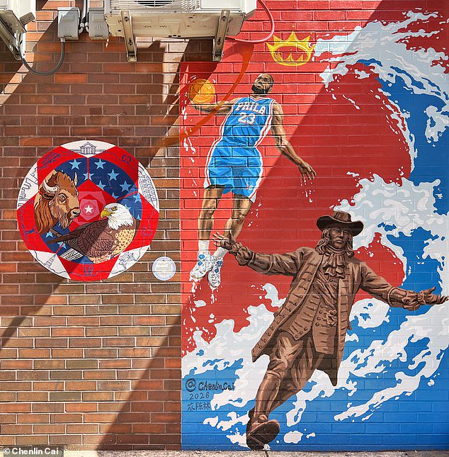 Artist Chenlin Cai's mural in Chinatown struck a chord with locals following a battle over the Sixers' efforts to erect a new arena on the edge of the 155-year-old neighborhood