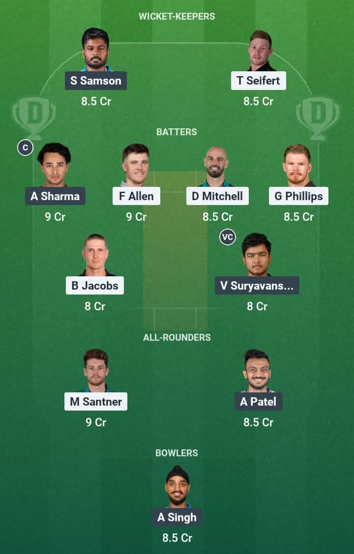 Screenshot from Dream11 app. A look at the Possible XIs, Fantasy Cricket Tips, Eden Park Auckland Pitch Report & Dream11 Prediction for NZ vs IND 4th T20 Today.