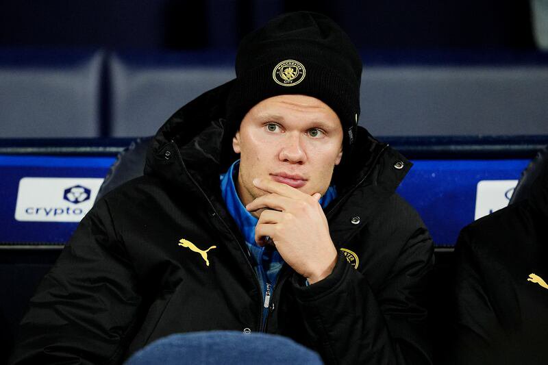 Erling Haaland started on the bench