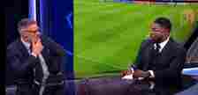Jamie Carragher and Micah Richards shared a joke in the CBS Studio