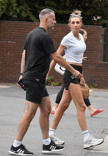 Ryan Giggs and Zara Charles chattinh together while out in Cheshire