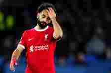 Liverpool's Mohamed Salah appears dejected during the Premier League match at Goodison Park, Liverpool. Picture date: Wednesday April 24, 2024. PA Photo. See PA story SOCCER Everton. Photo credit should read: Peter Byrne/PA Wire.