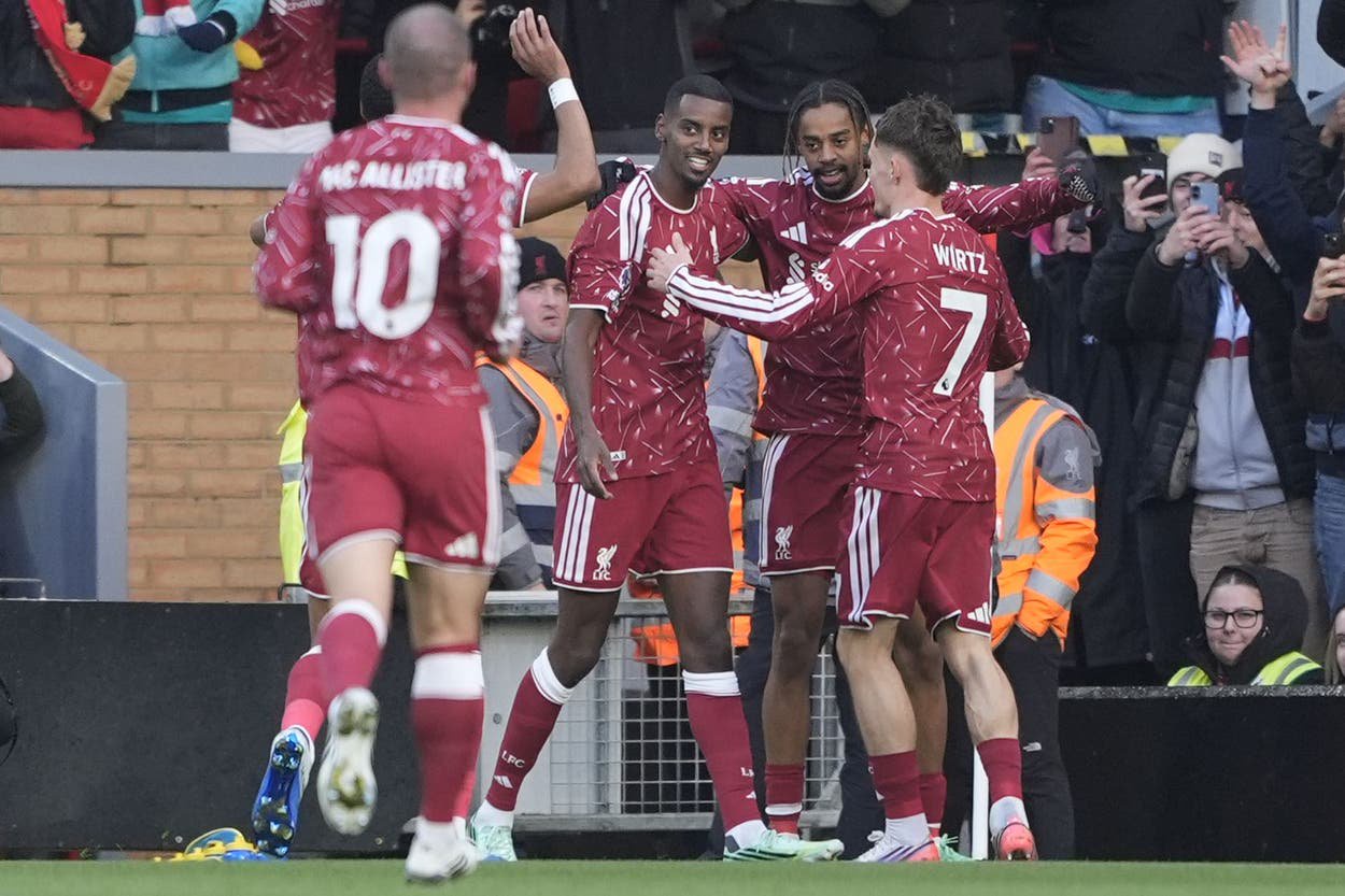 Alexander Isak hit Liverpool’s second goal of the game (Peter Byrne/PA)