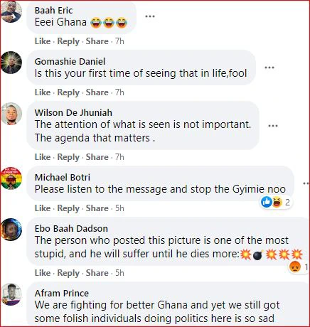 Ghanaians blast Netizen for posting this photo of Okatakyie Afrifa During Demonstration.