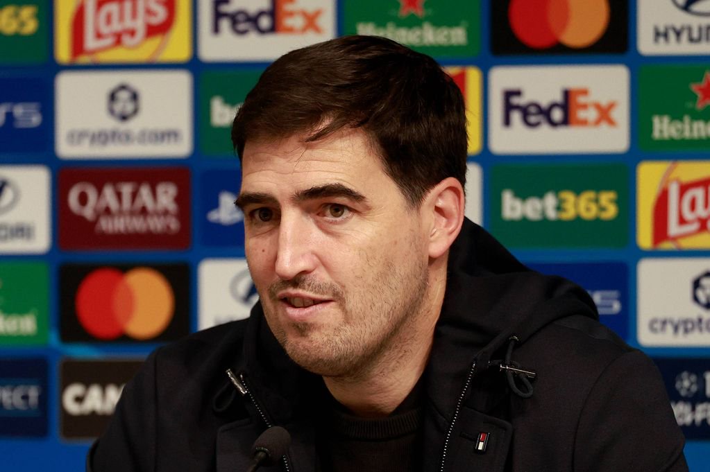 Andoni Iraola speaks to the media after Liverpool's 6-3 Champions League success over LASK