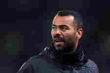 Ashley Cole, Assistant Manager of Birmingham City looks on prior to the Sky Bet Championship match between Hull City and Birmingham City at MKM Sta...