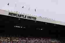 A general view inside the stadium during the Premier League match between Newcastle United and Leicester City at St. James Park on April 17, 2022 i...