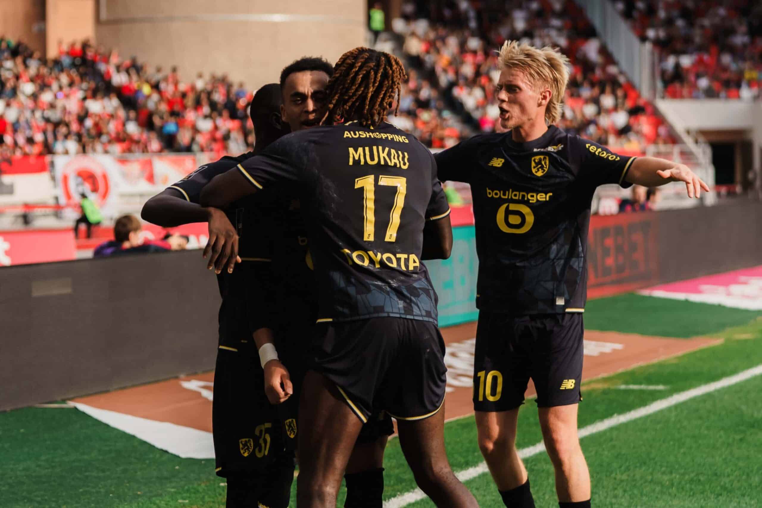Les joueurs du LOSC, victorieux à Monaco.