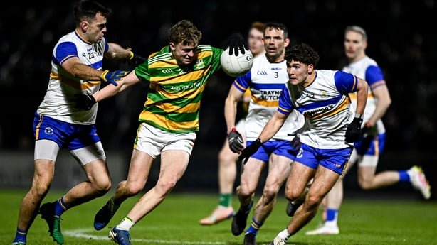 23 October 2026; John McLernon of Edenork St.Malachy's in action against Eoin Kelly of Errigal Ciaran during the Tyrone County Senior Club Football Championship final replay match between Edendork St Malachy's and Errigal Ciarán at O'Neill's Healy Park in Omagh, Tyrone. Photo by David Fitzgerald/Spo