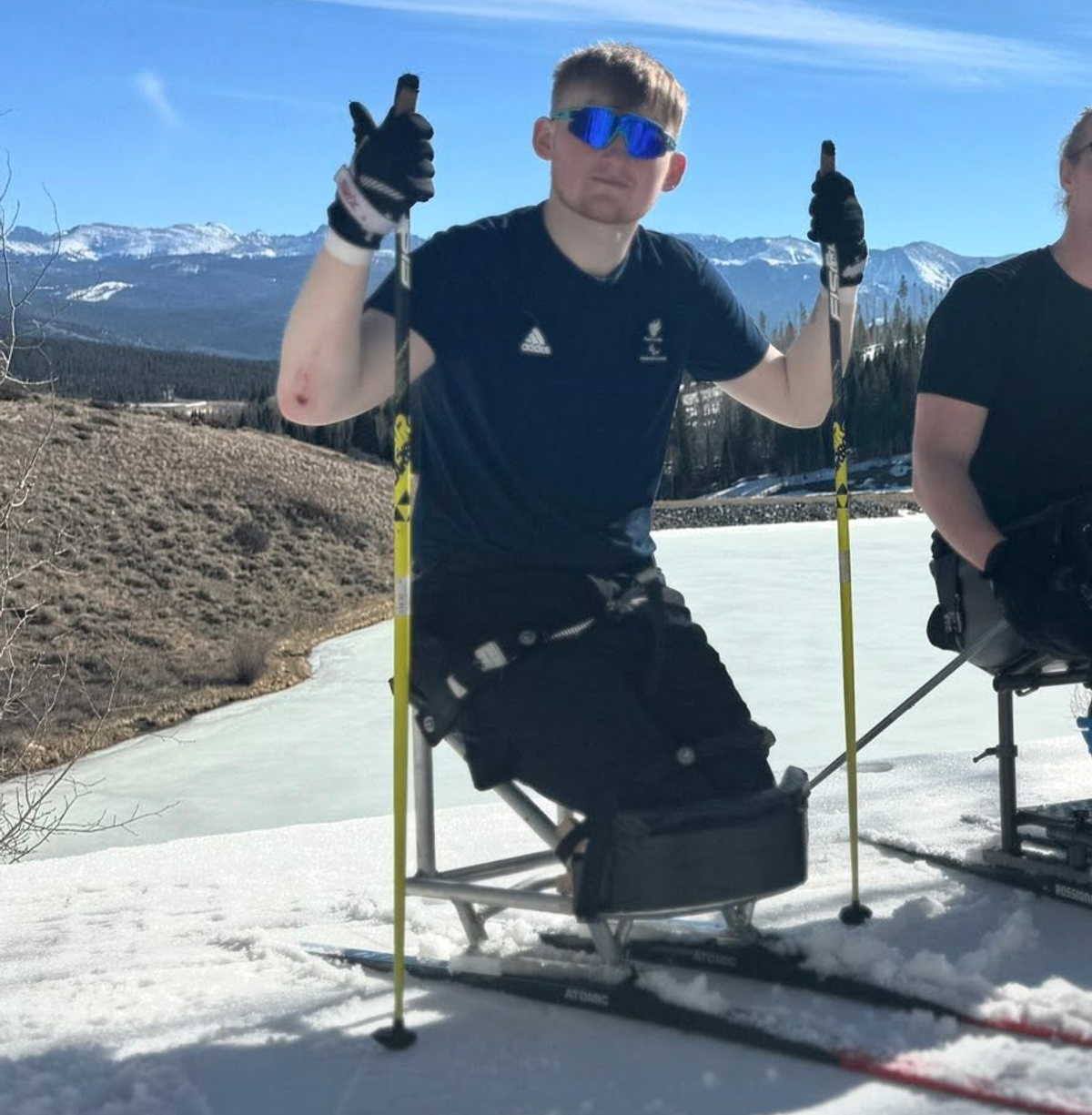 Adam says skiing has given him "a bit of freedom again"