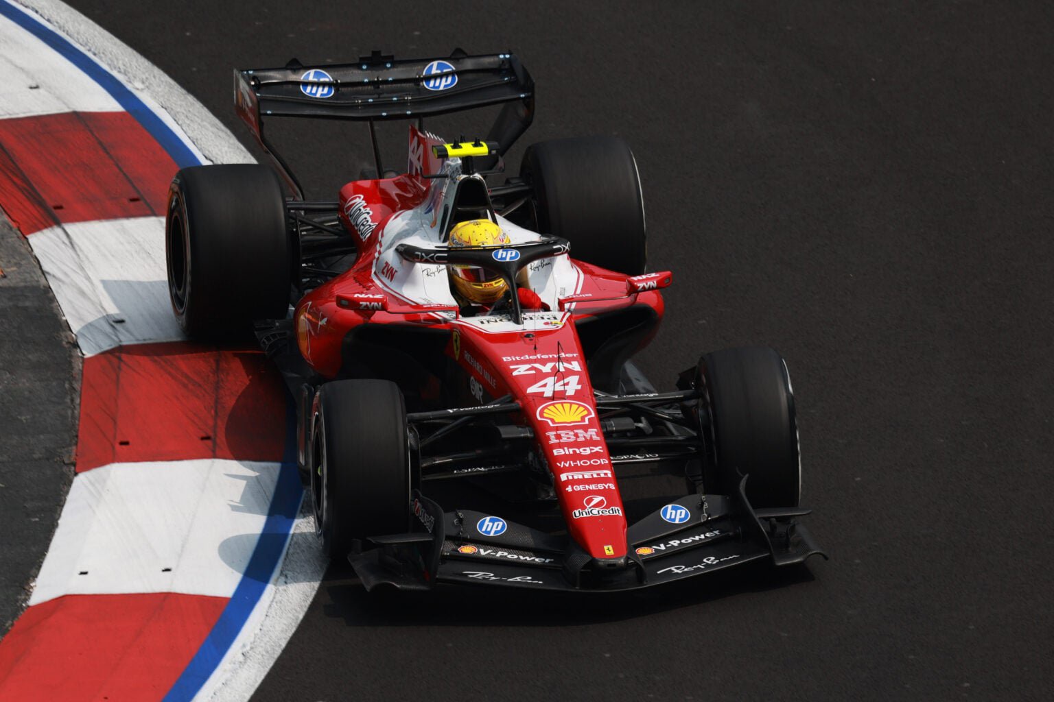 Ferrari driver Lewis Hamilton on track during practice at the 2026 F1 Mexico City Grand Prix