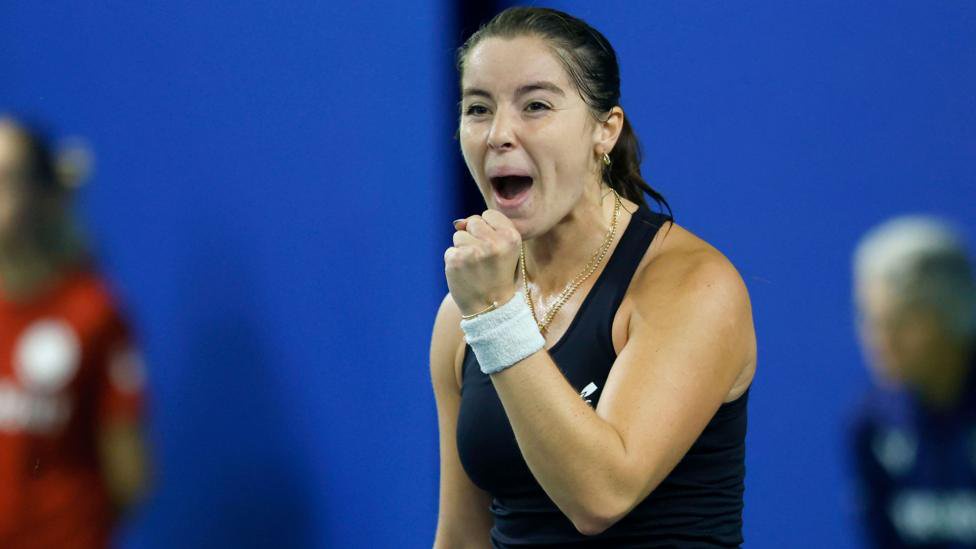Jodie Burrage celebrates