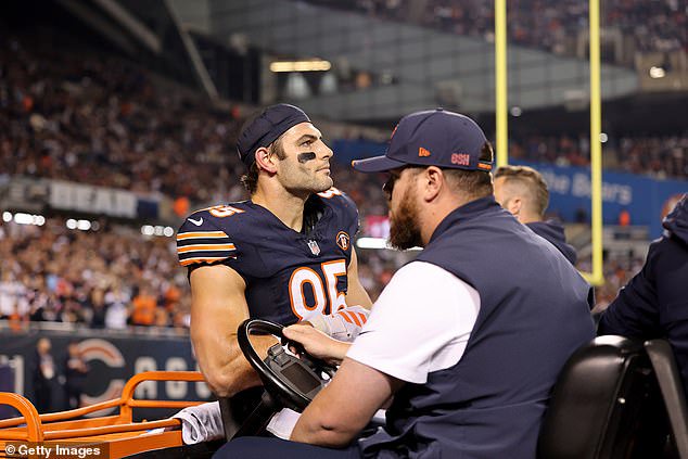 The Bears lost tight end Cole Kmet to an injury in the fourth quarter of the contest