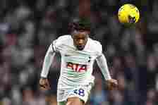 Destiny Udogie in action for Spurs against Brentford