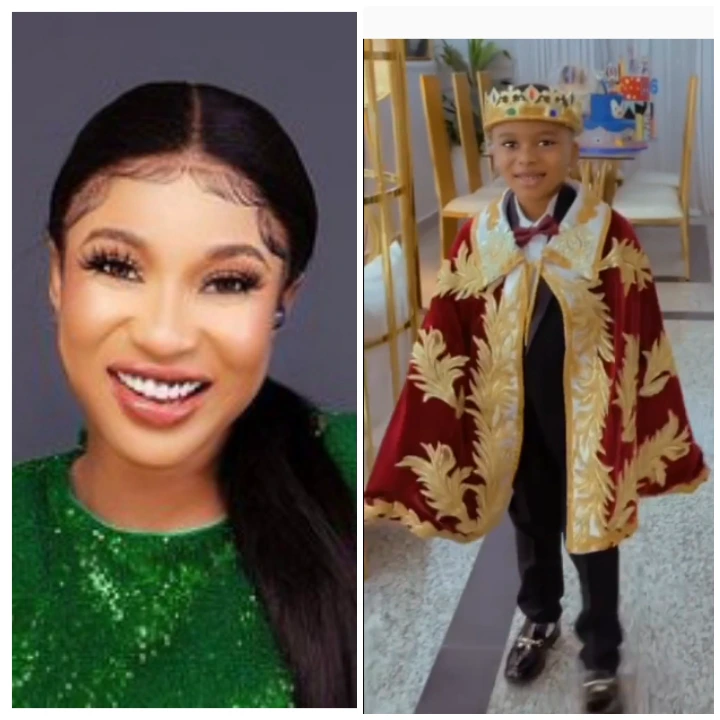 Tonto Dikeh Shows Off Her Son In A Royal Outfit Set For His School’s Inter-house Sports
