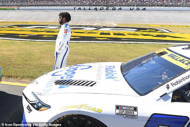 Wallace's No.23 Toyota Camry car sponsored by Kroger Health promoting a COVID-19 vaccine