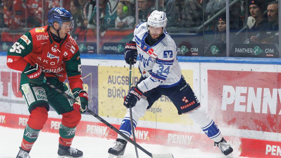 Spielszene der Adler Mannheim auswärts in Augsburg
