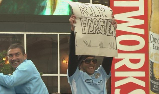 The Argentine star notoriously held up a banner proclaiming 'RIP Fergie' after winning the title