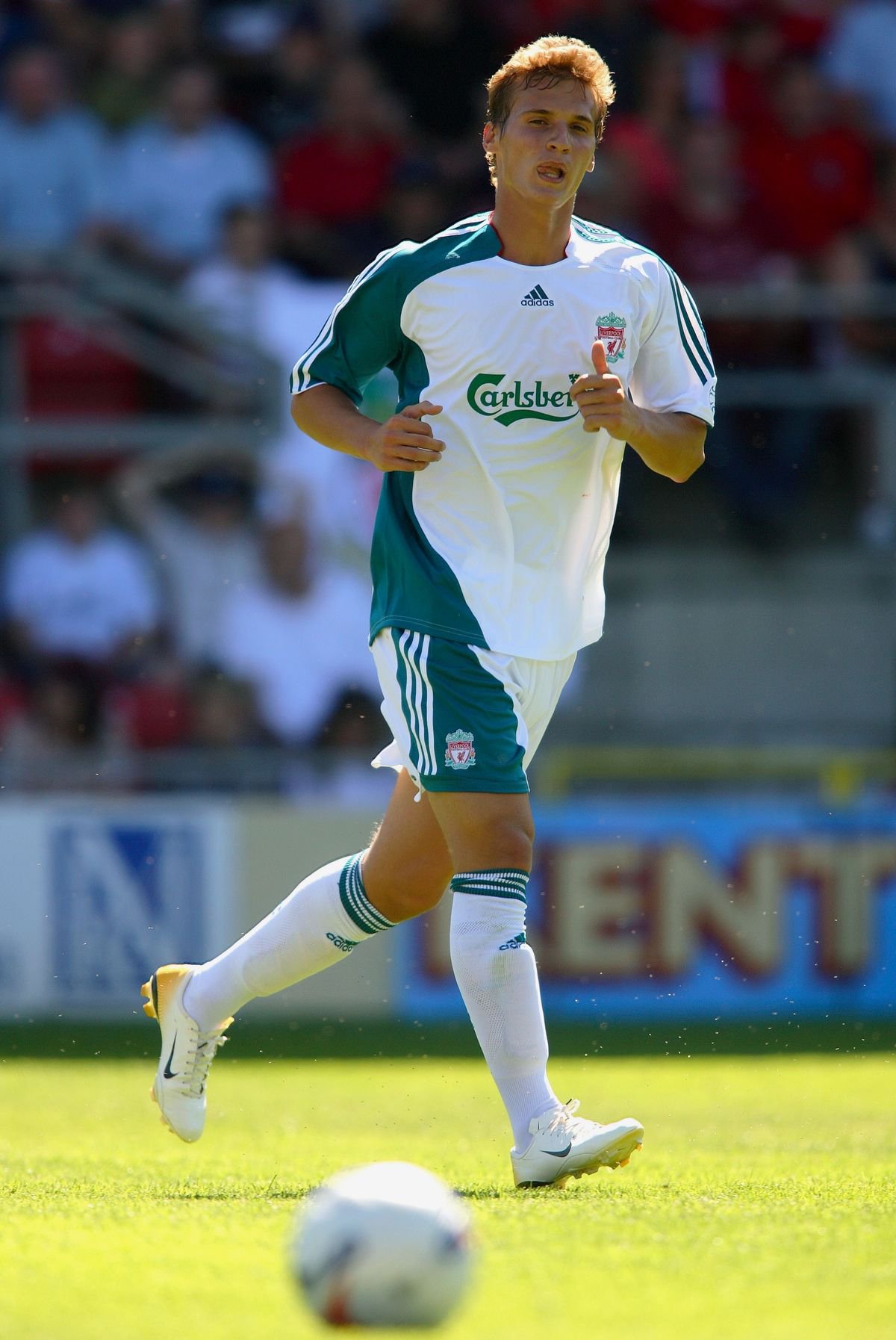 Besian Idrizaj of Liverpool on the ball during the Pre Season Friendly match between Wrexham and Liverpool
