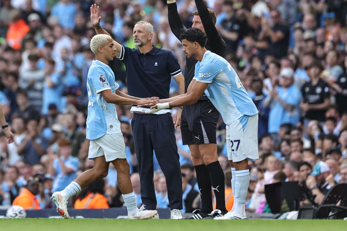 Matheus Nunes replaces Rico Lewis before missing the following game against Crystal Palace due to injury